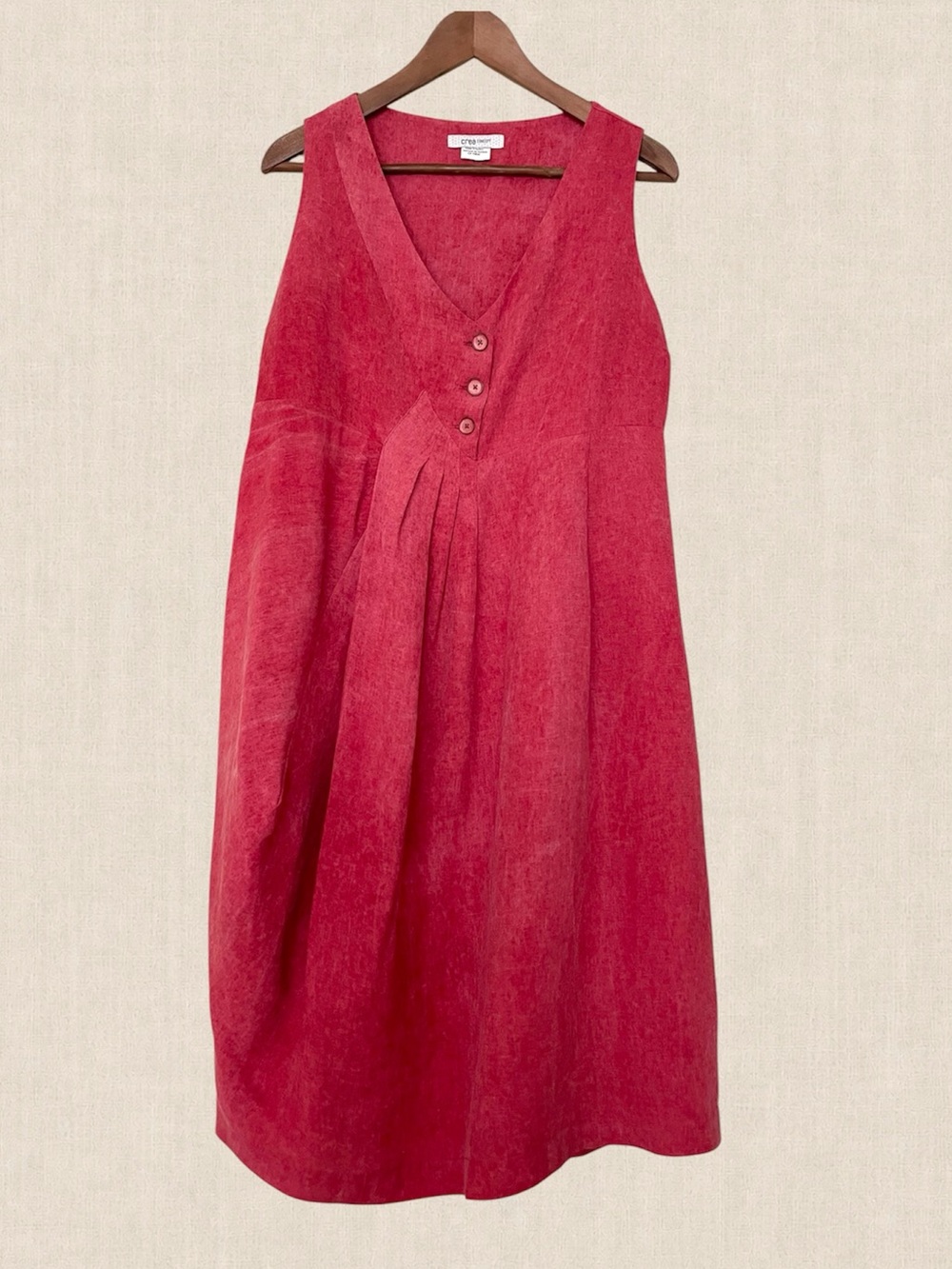 Crea Concept Linen Blend Dress Sz 40 Sleeveless Midi Lagenlook Made in Turkey